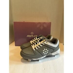 Rip-It Women’s Diamond Softball Cleats Size 7 Charcoal White Metal Spike Ringor